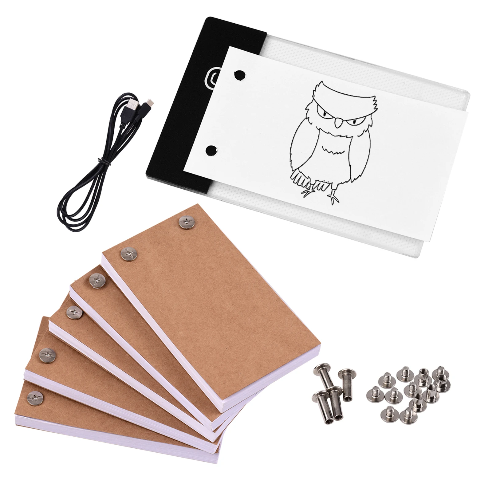 Kit de libro con tapa de papel de dibujo, tableta con caja de 300 hojas con tornillos de unión para la creación de bocetos