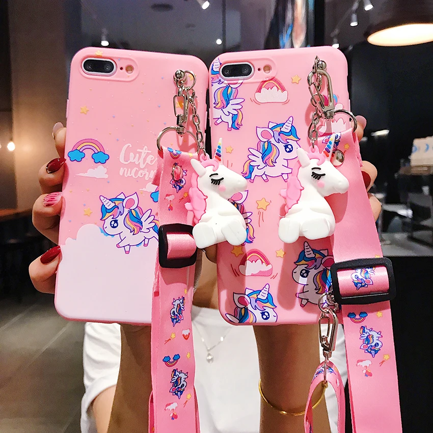 Unicorn Phone Case With Strap Rope
