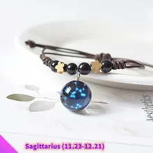  New 2021 Twelve Constellation Luminous Bead Bracelet Couple Sweet Romantic Girl Wax Rope Ceramic Bracelet Gift 