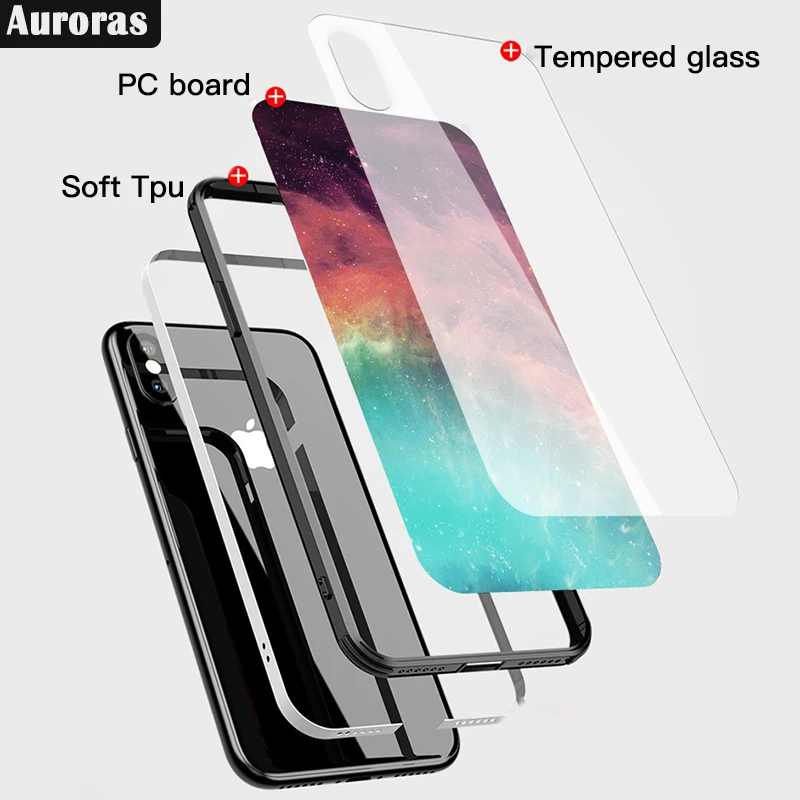 Чехол Auroras из закаленного стекла для oppo A9 с мраморным принтом, мягкая ТПУ Рамка, противоударный чехол для телефона oppo A5 чехол s