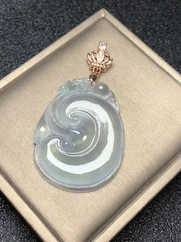 

Only One ! Natural Ice Jadeite JADE Jade Ruyi Pendant Necklace Sweater Chain Jewelry Gift Wholesale