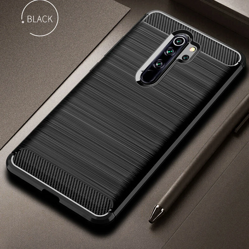Силиконовый чехол для Xiaomi Redmi Note 8 Pro бампер из карбона мягкий телефона xiaomi