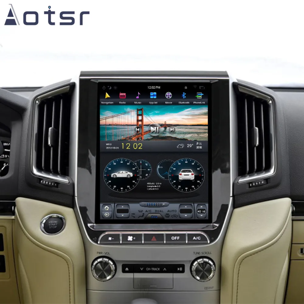 Автомобильная Мультимедийная система android 8 1 Tesla style 12 дюймов для TOYOTA LAND CRUISER LC200 2016