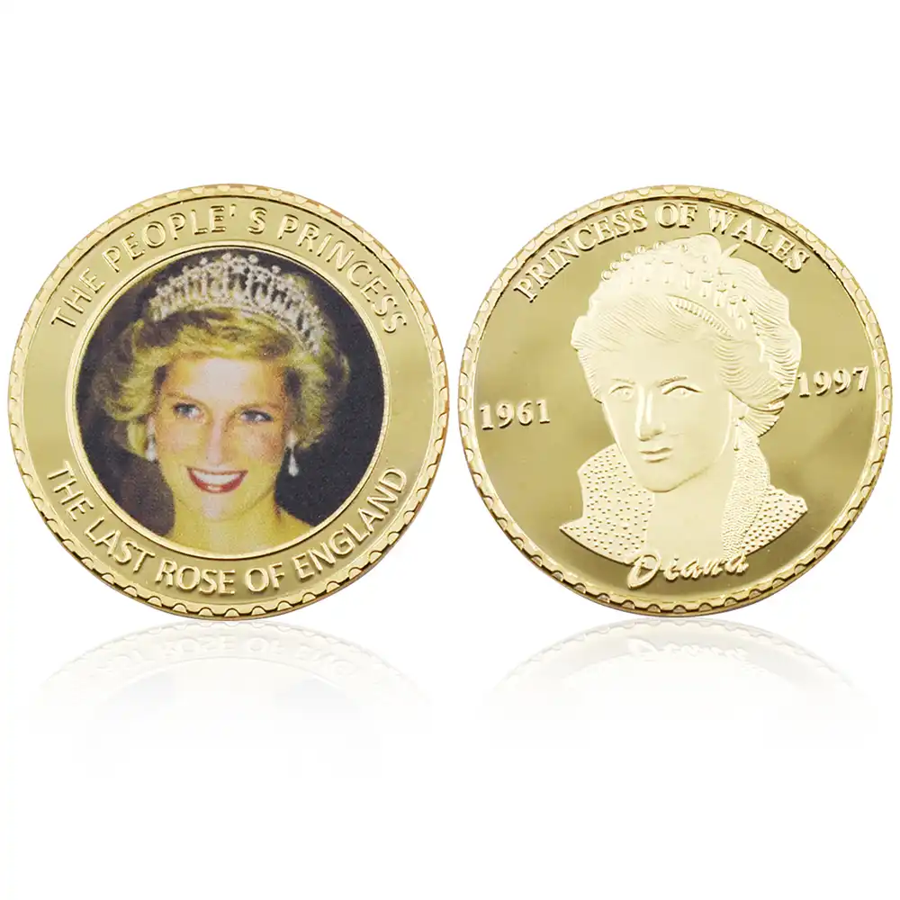 最後のイングランド王女ダイアナ th のローズゴールドコイン王室ダイアナ記念コインでメモリ Rose Rose Rose Gold Coinrose Memory Aliexpress