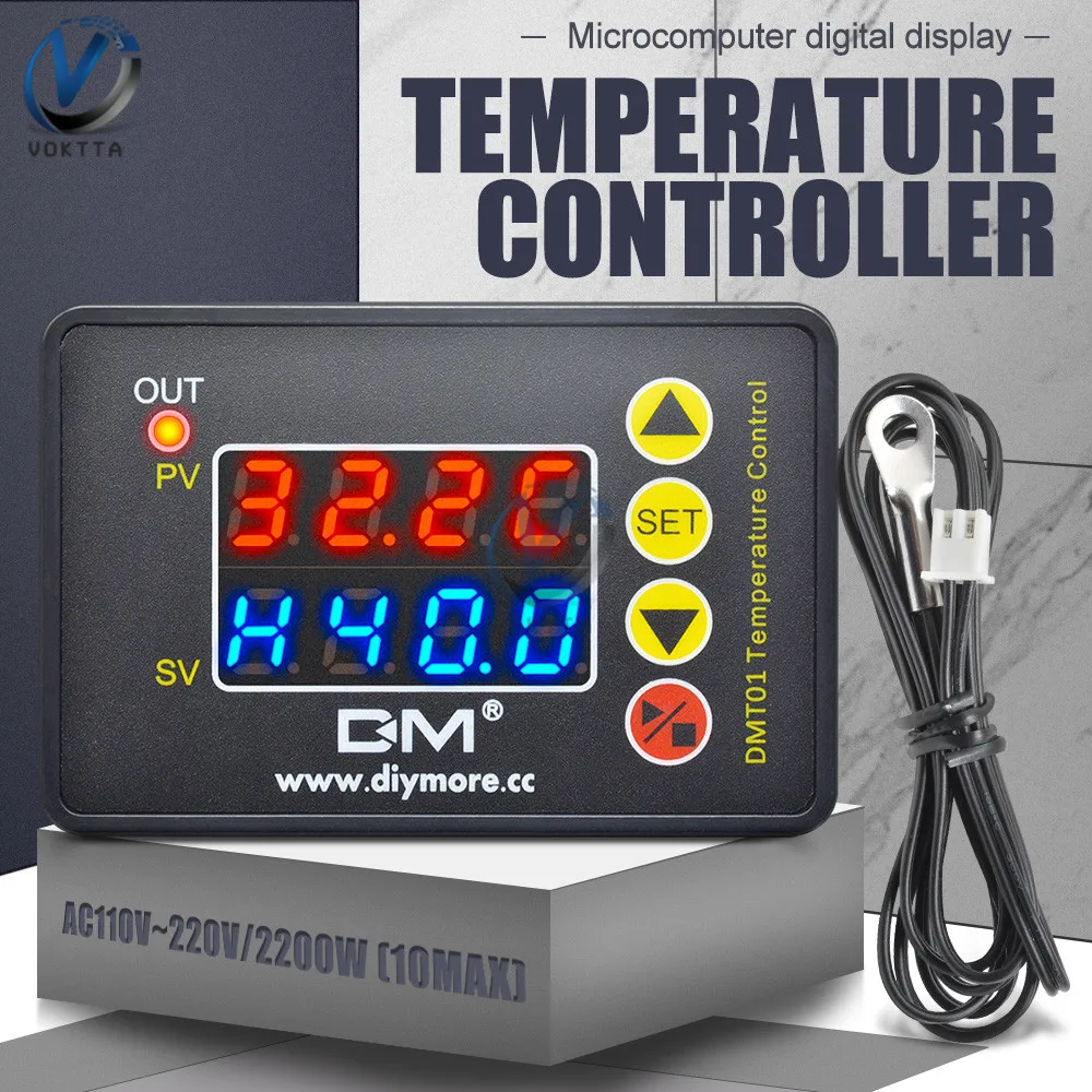 DMT01 микрокомпьютер контроллер температуры AC110V-220V/2200 Вт DC24V/480 Вт DC12V/240 Вт Цифровой дисплей контроллер температуры