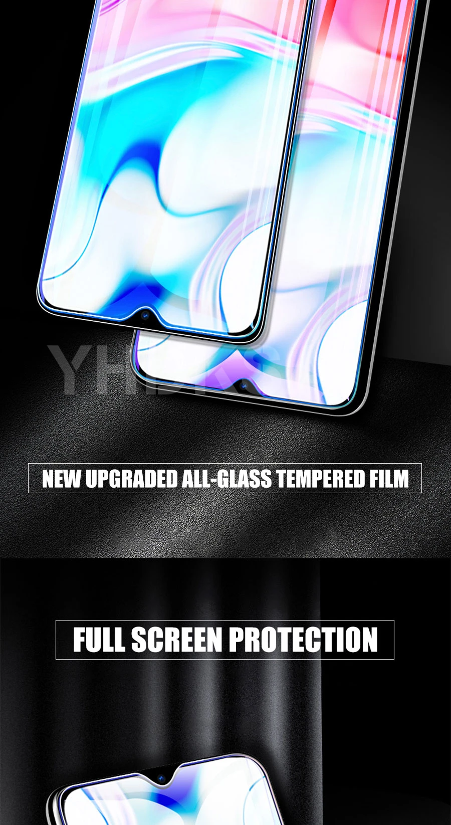 9D Full Screen Protective Glass on the For Xiaomi Redmi 8 8A 7 7A 6 6A K20 K30 Note 8 7 6 Pro 8T Tempered Glass Safety Film Case glass cover mobile