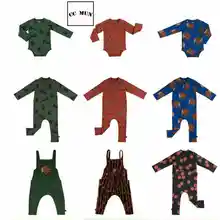 Carlijnq/ осенний леопардовый комбинезон с геометрическим рисунком для мальчиков и девочек, детская одежда