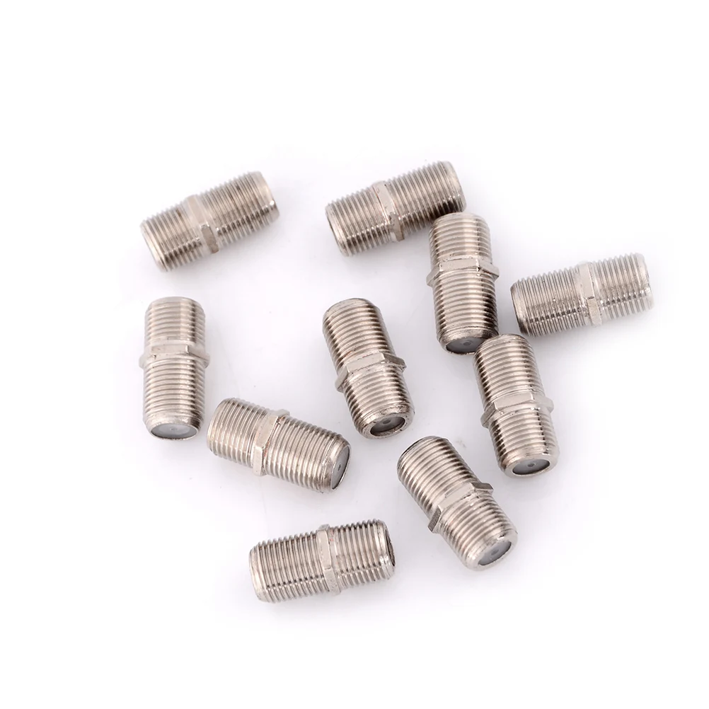 Aluminium Alloy Joiner Barrels Connector F Plug Coupler Adapter Plus HD TV Coax Cable Wholesale 10Pcs/bag | Обустройство дома