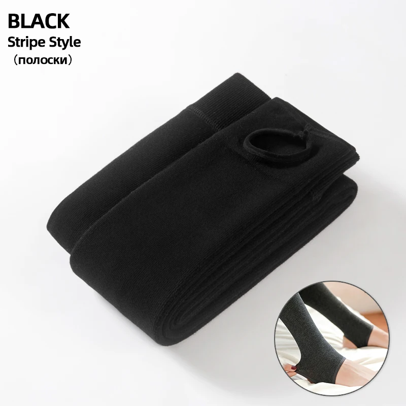 Stripe Black B HSS осень зима женские плюс 3XL хлопок колготки высокое качество в полоску бархатные колготки супер эластичные тонкие теплые плотные колготки - Цвет: Stripe Black B