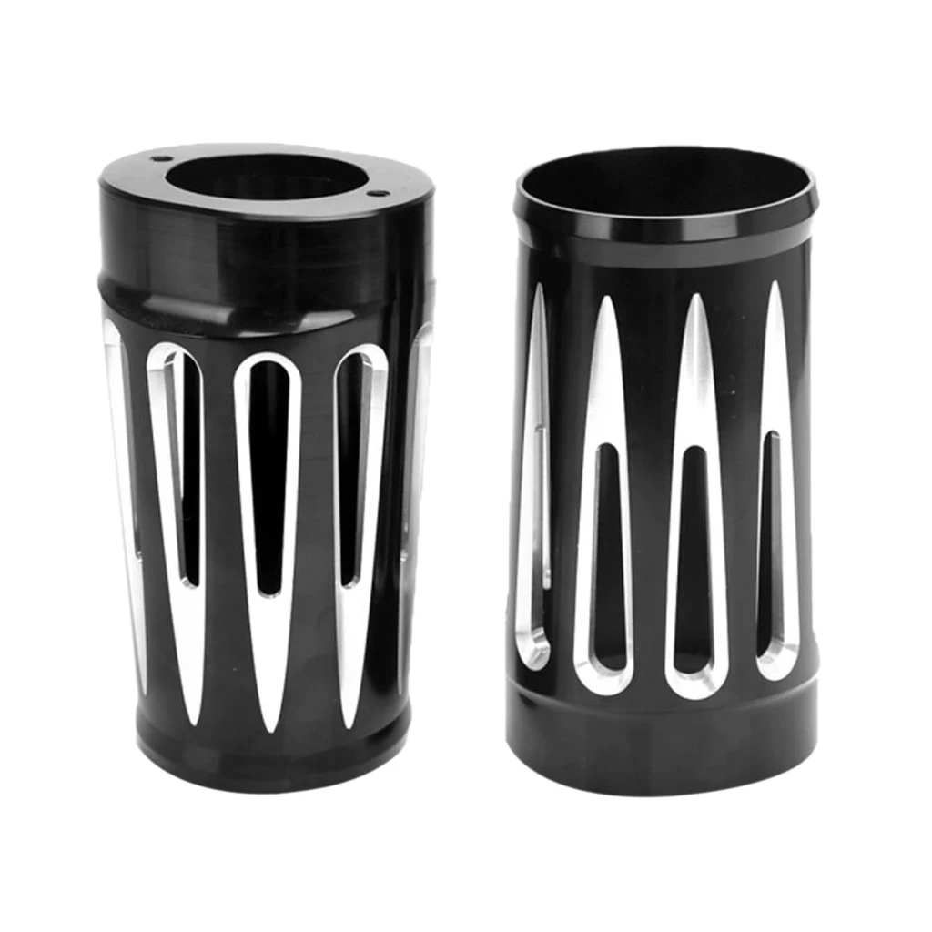 CNC Black Billet Fork Boot Slider Cover Cow For Harley  Touring 84-13 Custom