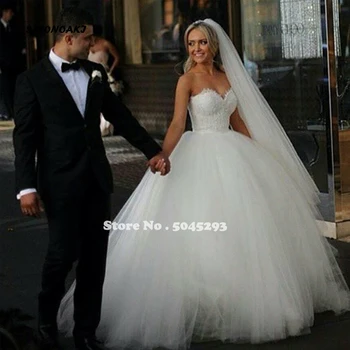 

2020 Princesa Wedding Dress for Women Sweetheart Corset Bridal Gowns Beaded Vestido De Novia Robe Mariage Online Shop Undefined