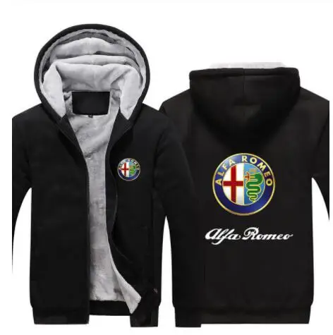 Мужская Женская мода зима осень 4 цвета Alfa Romeo толстовка с капюшоном длинный рукав пальто толстовки топы на молнии T - Цвет: 2