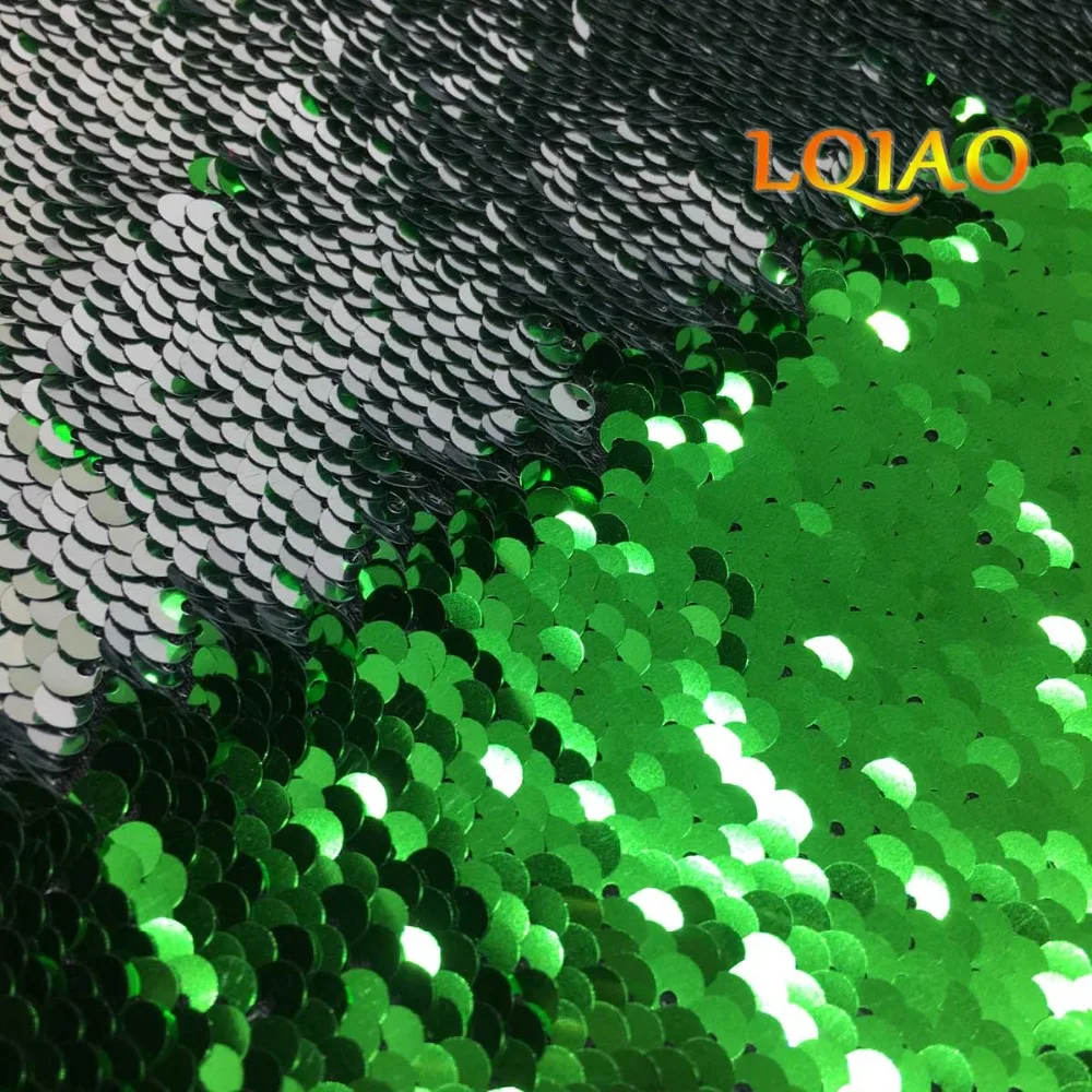 Green Silver Sequin Fabric-01