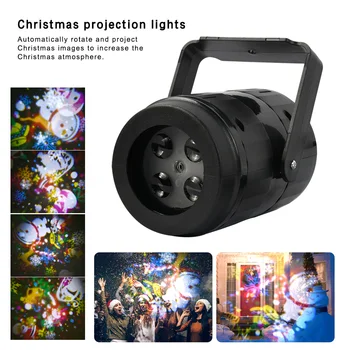 

Christmas 16 Patterns Automatic Rotating Projector LED Stage Lights Lamp Christmas Spotlight Home Party Lights