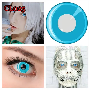 

2Pcs/1Pair Blue Cosplay Colored Contact Lens Halloween Cosmetic Contacts Lenses Beautiful Pupil Color Eye Wear CL025