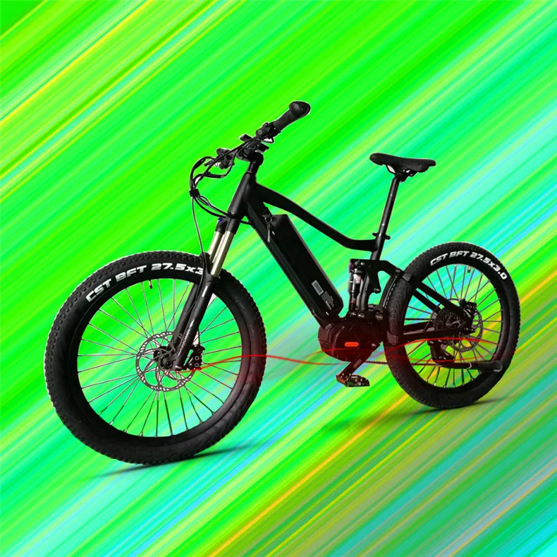 Top 27.5inch High-end electric mountain bike 48V1000W mid-bafang motor  full suspension eMTB  good for climbing and down hill ebike 6