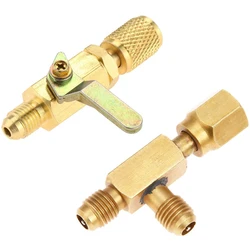 Válvula de esfera do condicionador de ar quente 1/4 Polegada adaptador sae e 1/4 Polegada válvulas núcleo acesso rápido t, para o líquido refrigerante r134a