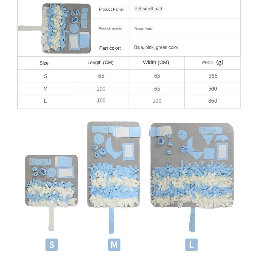 Soft Pet Dog Snuffle Mat Training Blanket Pet Nose Work Smell Snuffle Pads Training Feeding Blanket Pet Nose Pad