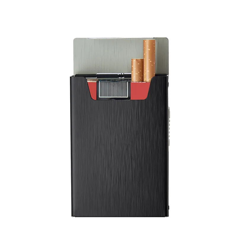 Чехол для сигарет, зажигалка для курения, алюминиевый сплав, USB перезаряжаемая зажигалка, ветрозащитная зажигалка, чехол для электронных гаджетов