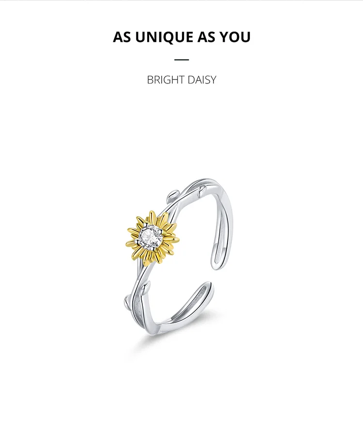 Shiny Flower Adjustable Ring
