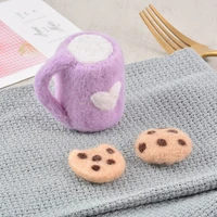 DIY Baby Wool Felt Milk Bottle+Cookies Decorations Newborn Photography Props Infant Photo Shooting Accessories Home Party Orname 6