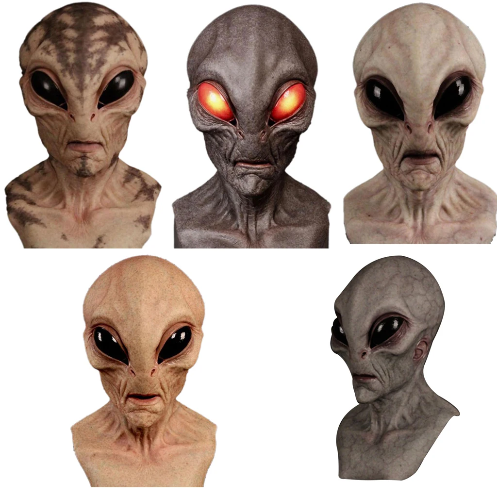 Halloween Horror Alien Mask Scary Full Face UFO Latex Masks Helmet Masquerade Party Costume Props Funny Toys Cosplay | Игрушки и хобби