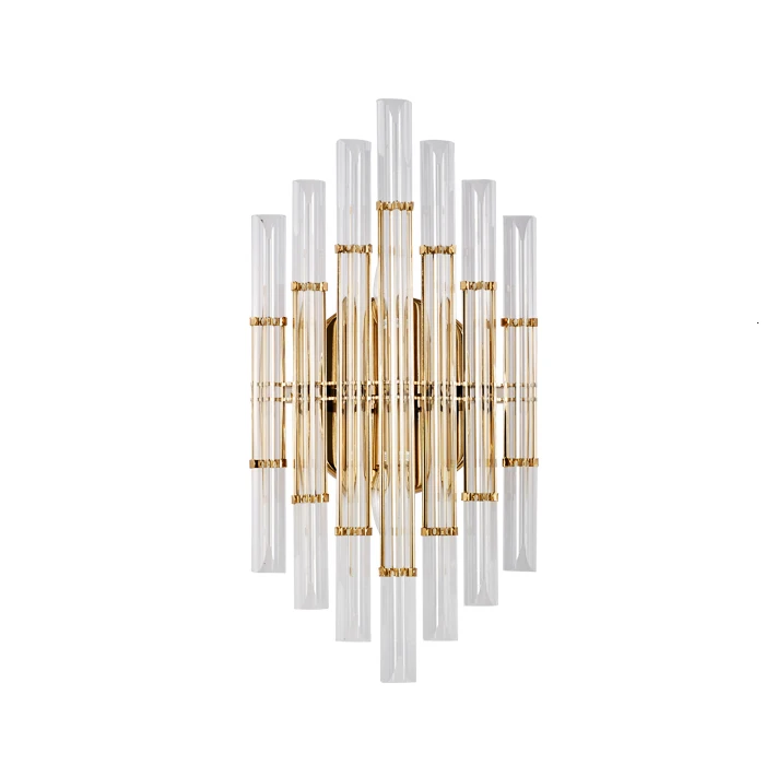 Nordic postmodern design sconces light Simple strip glass modern wall lamp Ins wind blue white gray lights for home | Лампы и