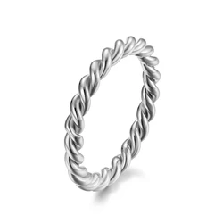 Black Rose Gold Stainless Steel Twisted Ring - Fashion Jewelry, US Sizes 7 - 12 - 8 (Silver)