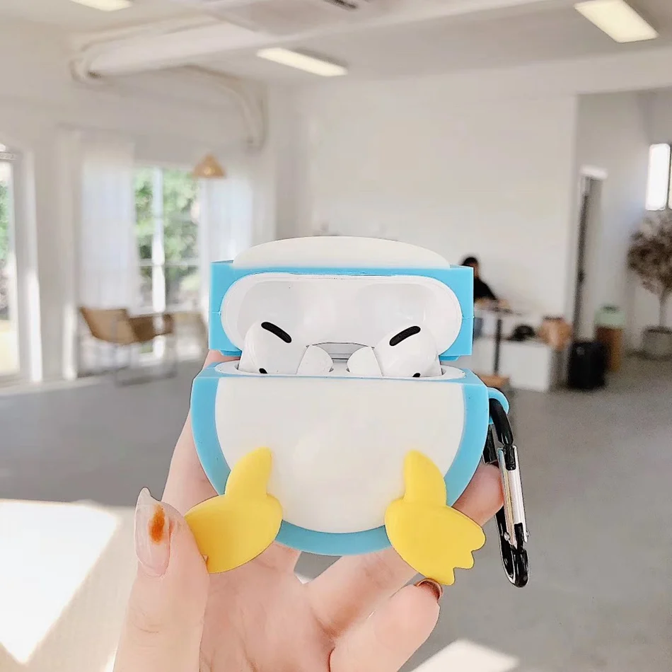 Чехол для наушников для Airpods Pro, силиконовый чехол с изображением милой утки для камеры, чехол для наушников для Apple Airpods Pro 3, чехол s, брелок