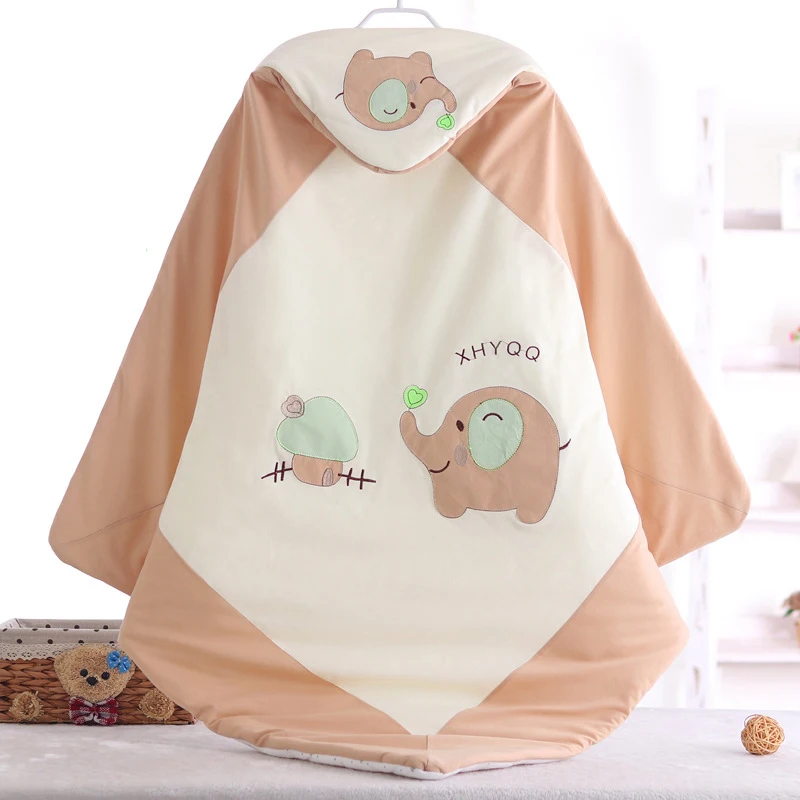 Высококачественное одеяло для новорожденных Bebe утепленные, фланелевые пеленальные пеленки конверт коляска мультфильм одеяло постельное белье для новорожденных малышей одеяло s - Цвет: yellow elephant