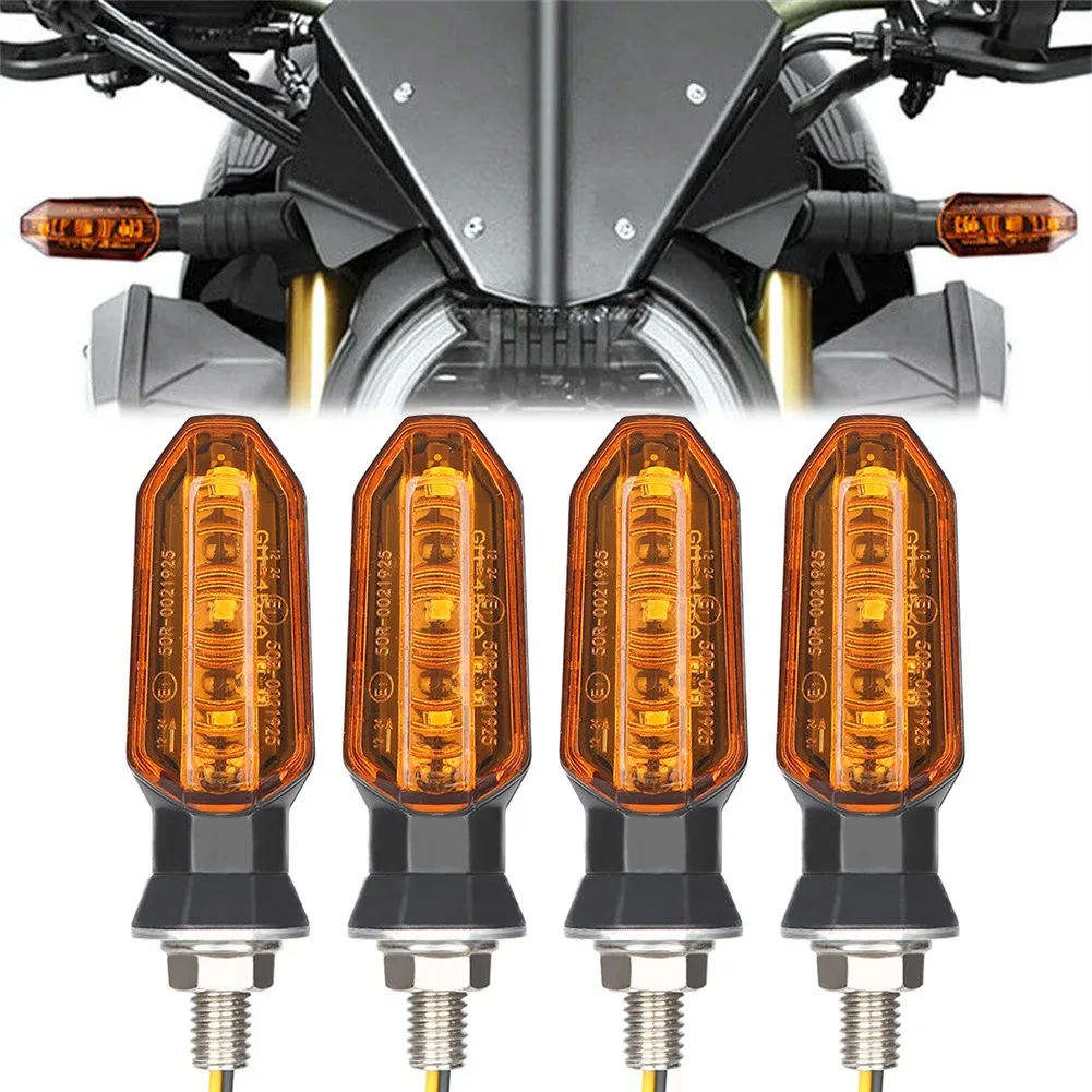 4pcs/set Universal Motorcycle Turn Signals Lights LED Flasher Amber Indicator Blinker Lamps Dirt