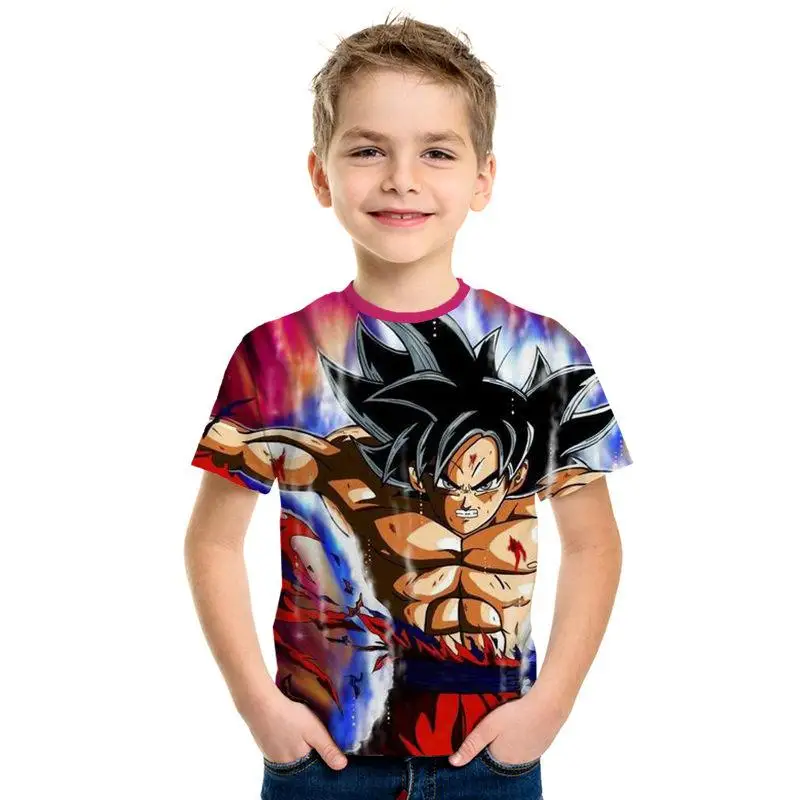 

Dragon Ball Anime impreso nios camiseta 3D dibujos animados Dragon Ball Z Goku Super Saiyan verano nios cortos manga