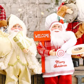 

1pc Christmas Decorations Santa Claus Figures Standing Santa Claus (Gloden)