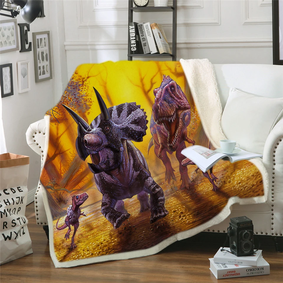 Одеяло с капюшоном с принтом динозавра Юрского периода, шерпа, флисовое переносное плюшевое одеяло, плюшевое одеяло с рисунком, B1016