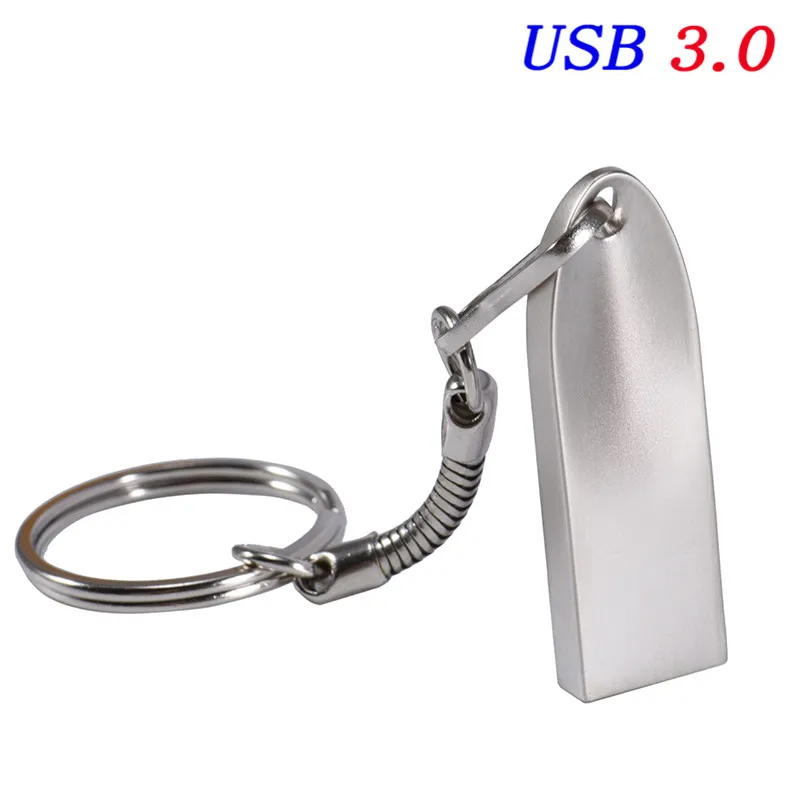 JASTER USB 3,0(более 10 шт. бесплатный логотип) металлическая цепочка золото серебро usb флэш-накопитель 4 ГБ 8 ГБ 16 ГБ 32 ГБ 64 ГБ 128 ГБ флешка, подарок - Цвет: Silver