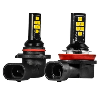 

2Pcs Car Highlight Fog Light H8/H11 3030 12Smd Cold White Decoding Flash Led Anti-Fog Lamp