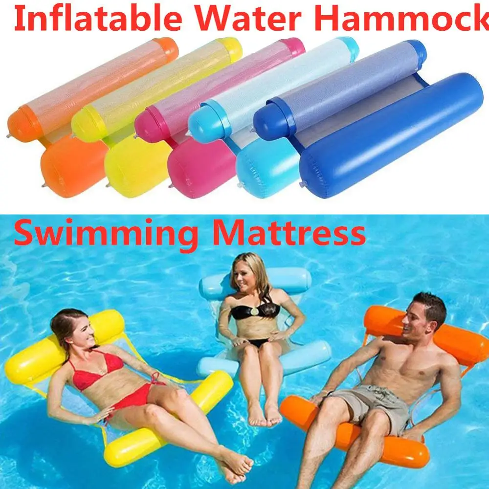 

Water Hammock Recliner Swimming Pool Mat Inflatable Floating bed Summer Swimming Mattress Sea Swimming Ring water hangmat