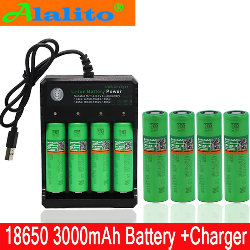 2019/100% оригинал VTC6 18650 V 3000 mAh Li ion 3 7 batera para SONY us18650 vtc6 USO + USB зарядное устройство| |