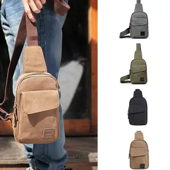 

Crossbody Bags Canvas Chest Bag For Men Portable Casual Male Single Strip Shoulder Crossbody Bag Designer Chest Bag