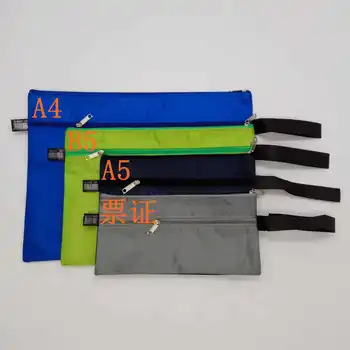 

Business Hand File Holder Zipper Football Pattern Oxford Cloth File Bag Double Layer Zipper Bag