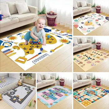 

Children's Baby Rugs Flannel Carpet Toys English Alphanumeric Soft Children's Learning Floor Crawling Play Carpet Games Children