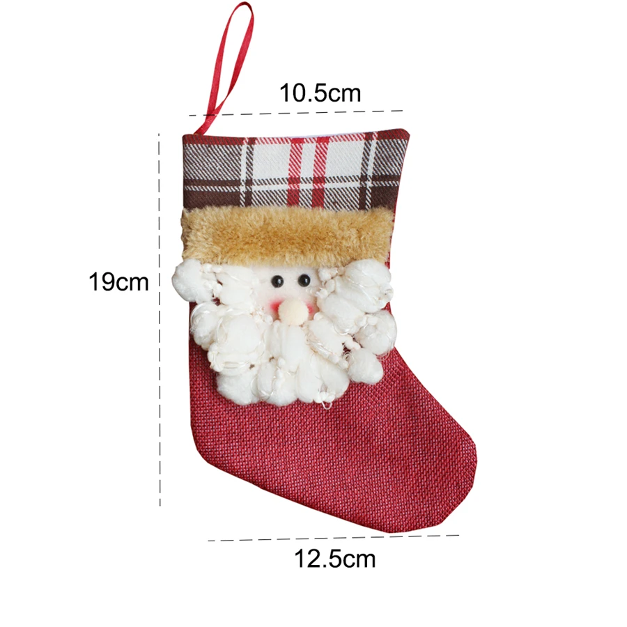 50 pcs Small Christmas Stckings Santa Snowman Reindeer Candy Socks Christmas Tree Decoration for Family Holiday Child Gift