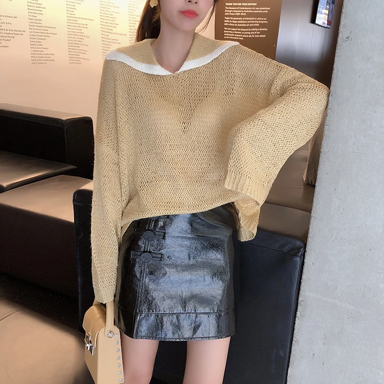 Mishow осень зима женская кожаная юбка Корейская сексуальная высокая талия А-силуэт Нижняя черная юбка MX19C1556