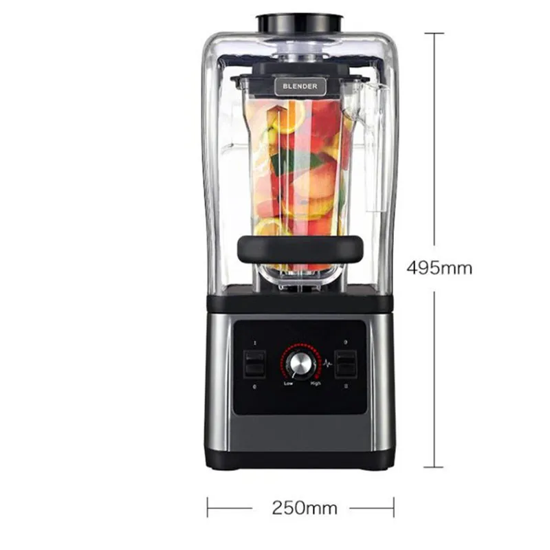 1600W Ice Blender Smoothie Maker Speeds Food Mixers Ice Crusher Juicer Fruit Food Processor Low Noise 3 Gear for Commercial Home