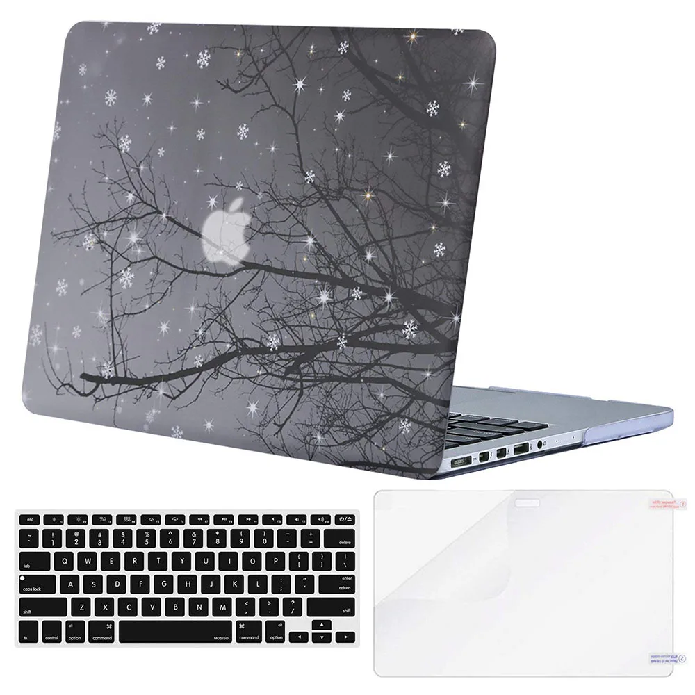 Winter Snow on Tree Mosiso для Macbook Pro 13 Чехол для компьютера для Mac Pro 13 A1502/A1425 чехол 2012-+ силиконовый КБ чехол+ защита экрана - Цвет: Winter Snow on Tree