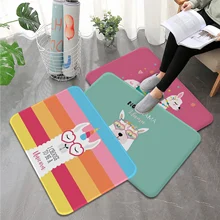 

Cute Llama Alpaca Bathroom Entrance Doormat Bath Indoor Floor Rugs Washable Mat Kitchen mat for Home Decorative Welcome Carpet