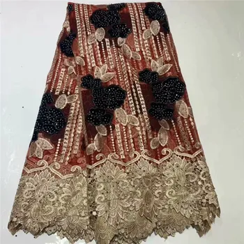 

African Lace 2019 French Nigerian Lace Fabric Bridal High Quality Swiss Net Tulle Lace Fabric For Wedding Party dress 2L4-72
