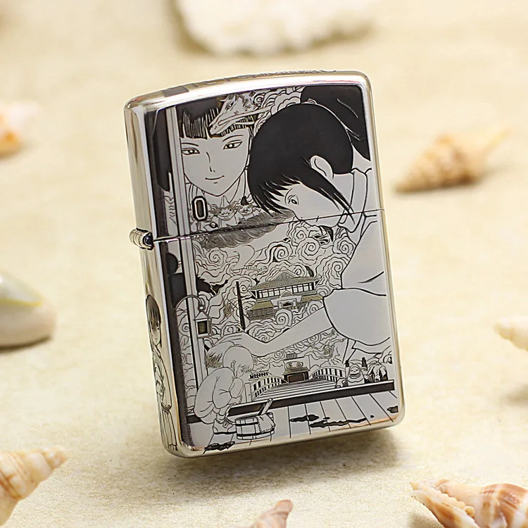 

Genuine Zippo oil lighter copper Hayao Miyazaki Spirited away cigarette Kerosene lighters Gift With anti-counterfeiting code