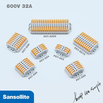 

10pcs Crimp Terminal 600v 32A fast installation wire connector stable working for home saving space cable Connection terminal
