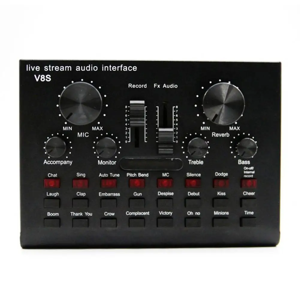 

High quality V8S Sound Card Live Drive Free Rechargeable Sound Card BT English Version For Guitar Accessories